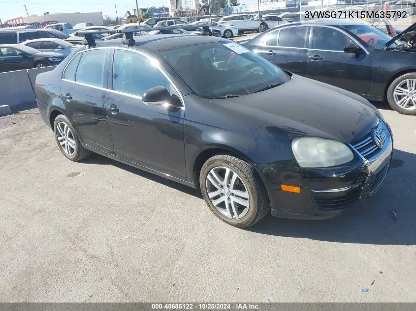 2005 Volkswagen Jetta 2.5 VIN: 3VWSG71K15M635792 Lot: 40685122