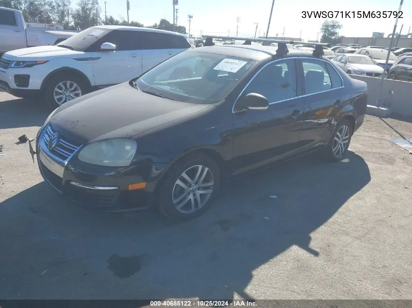 2005 Volkswagen Jetta 2.5 VIN: 3VWSG71K15M635792 Lot: 40685122