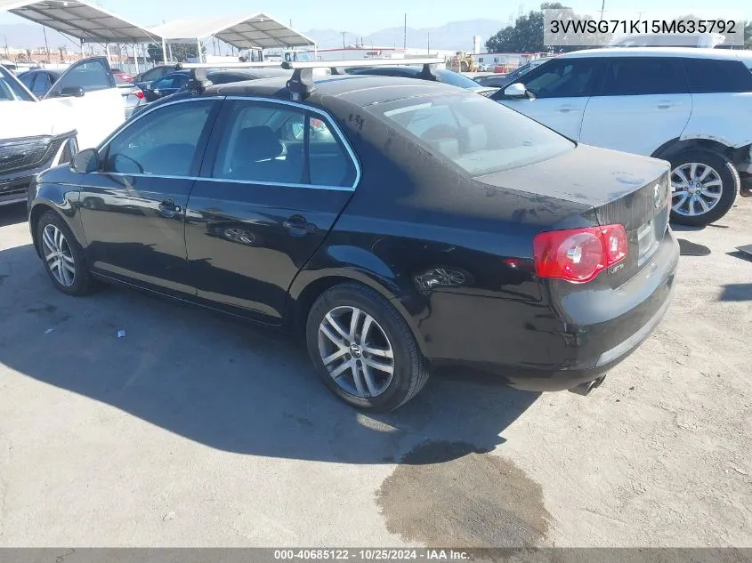 2005 Volkswagen Jetta 2.5 VIN: 3VWSG71K15M635792 Lot: 40685122