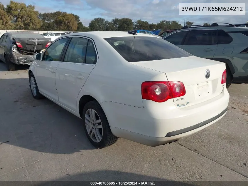 2005 Volkswagen Jetta Tdi VIN: 3VWDT71K65M624212 Lot: 40705605