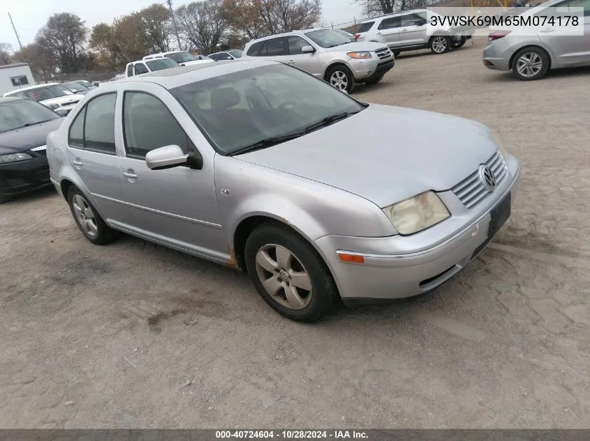 2005 Volkswagen Jetta Gls 2.0L VIN: 3VWSK69M65M074178 Lot: 40724604