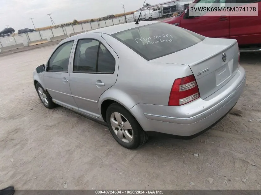 2005 Volkswagen Jetta Gls 2.0L VIN: 3VWSK69M65M074178 Lot: 40724604