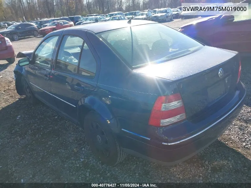 2005 Volkswagen Jetta Gl VIN: 3VWRA69M75M019000 Lot: 40776427