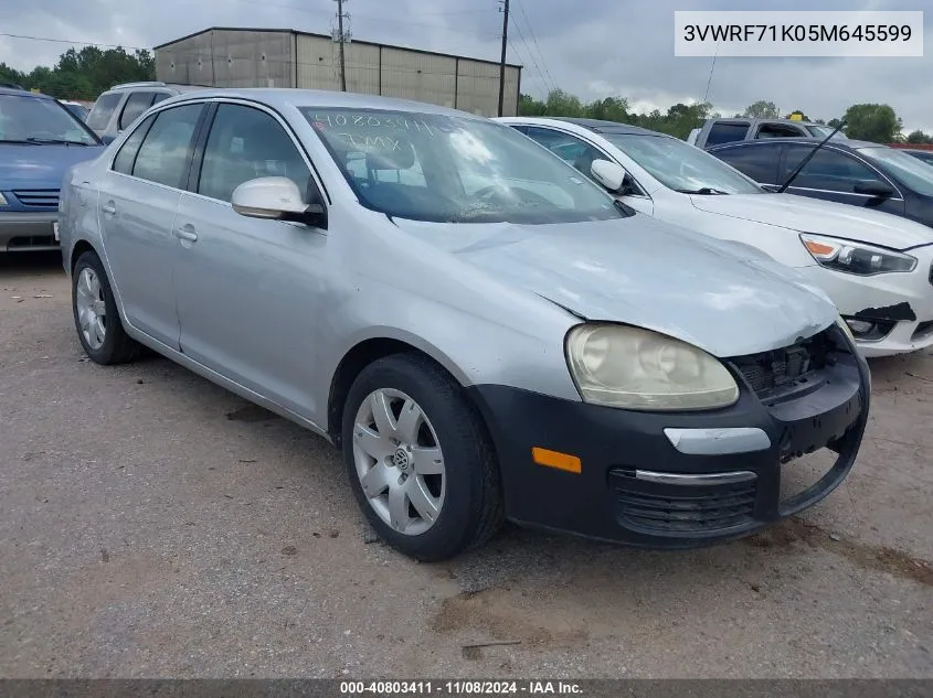 2005 Volkswagen Jetta 2.5 VIN: 3VWRF71K05M645599 Lot: 40803411