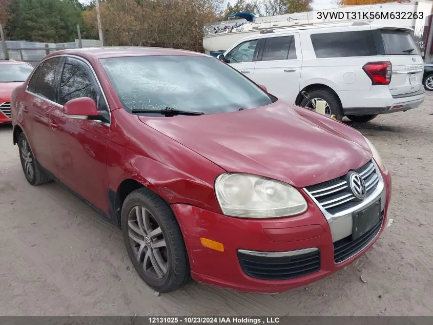 2006 Volkswagen Jetta Sedan VIN: 3VWDT31K56M632263 Lot: 12131025