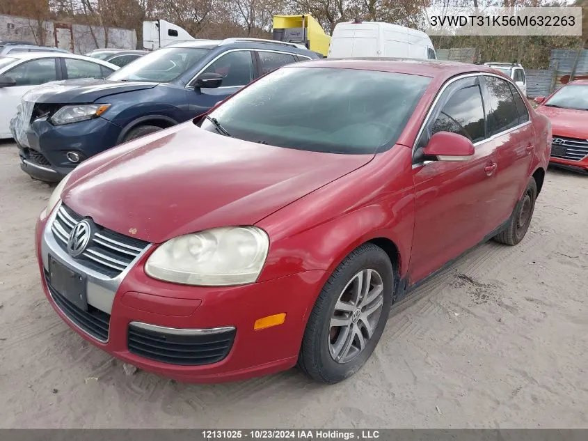 2006 Volkswagen Jetta Sedan VIN: 3VWDT31K56M632263 Lot: 12131025