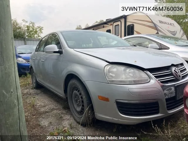 2006 Volkswagen Jetta Tdi VIN: 3VWNT71K46M760036 Lot: 20176331