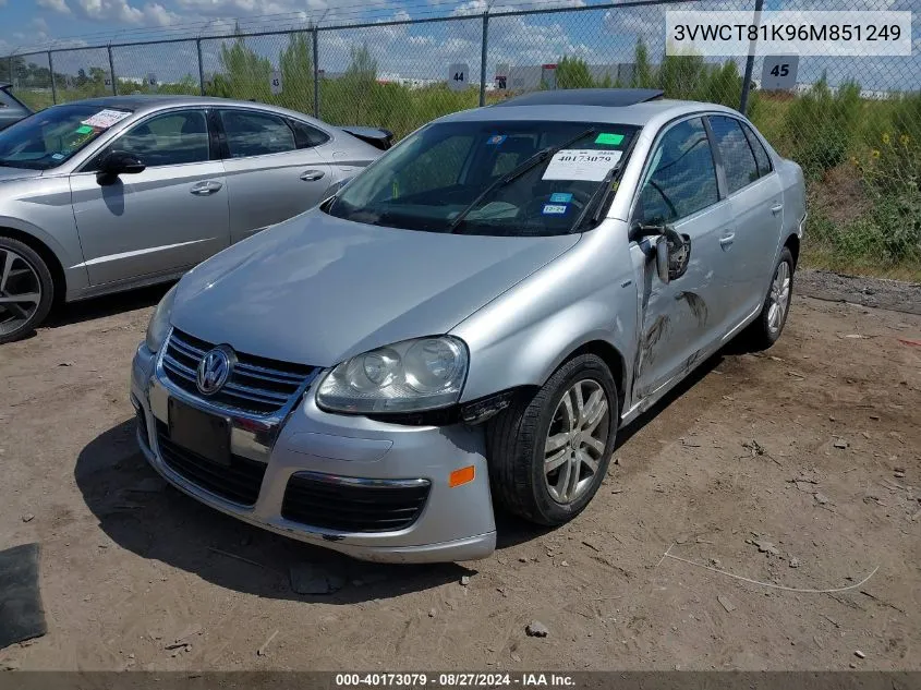 2006 Volkswagen Jetta Diesel VIN: 3VWCT81K96M851249 Lot: 40173079