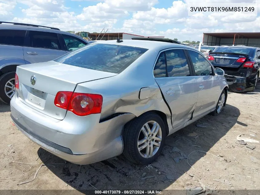 2006 Volkswagen Jetta Diesel VIN: 3VWCT81K96M851249 Lot: 40173079