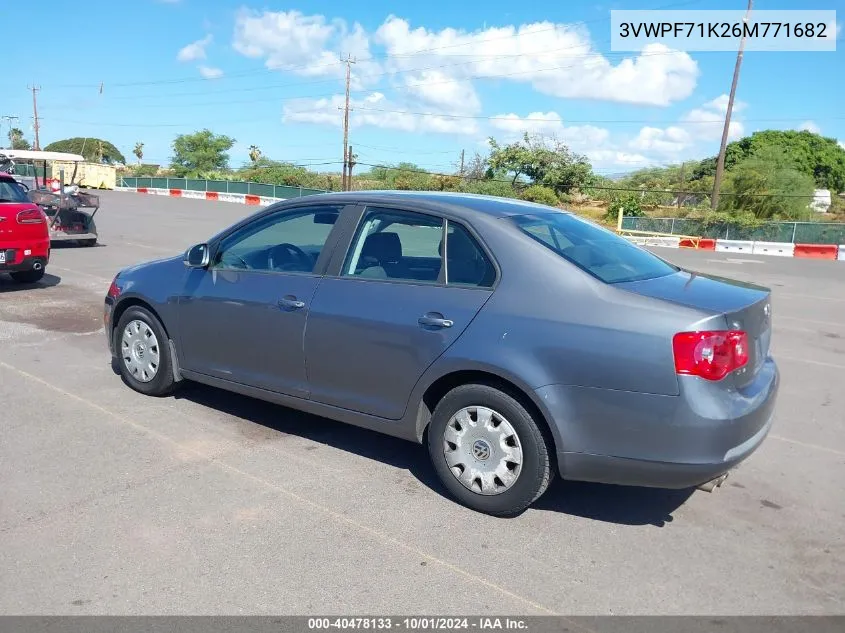 3VWPF71K26M771682 2006 Volkswagen Jetta Value Edition