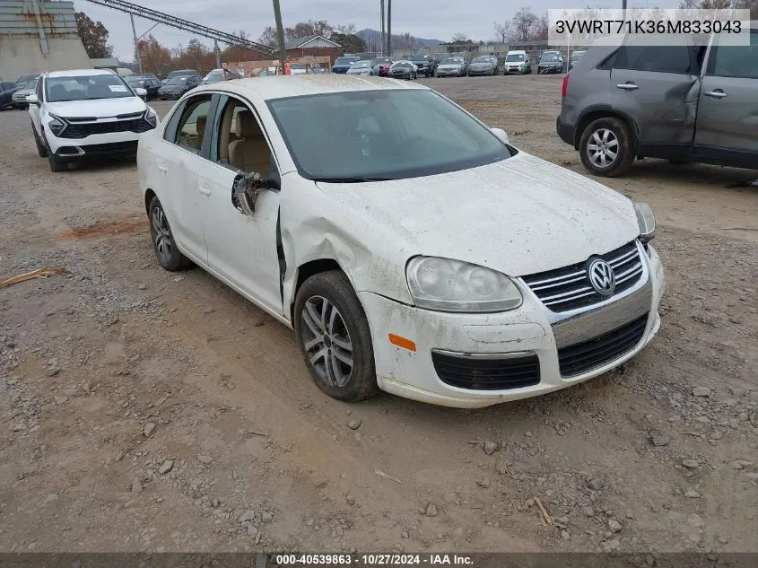 2006 Volkswagen Jetta Tdi VIN: 3VWRT71K36M833043 Lot: 40539863