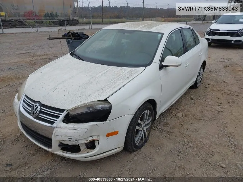 2006 Volkswagen Jetta Tdi VIN: 3VWRT71K36M833043 Lot: 40539863