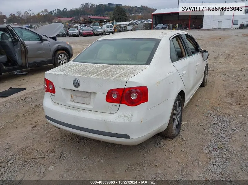 2006 Volkswagen Jetta Tdi VIN: 3VWRT71K36M833043 Lot: 40539863