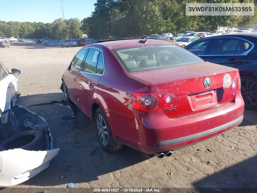 2006 Volkswagen Jetta 2.5 VIN: 3VWDF81K06M633955 Lot: 40611827