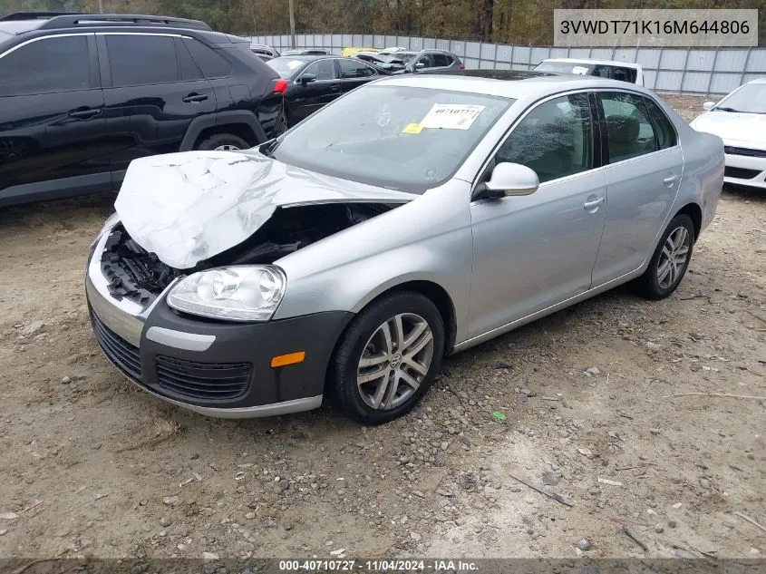 2006 Volkswagen Jetta Tdi VIN: 3VWDT71K16M644806 Lot: 40710727