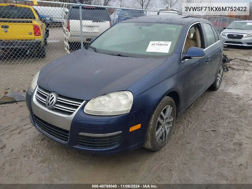 2006 Volkswagen Jetta 2.5 VIN: 3VWSF71KX6M752422 Lot: 40788040