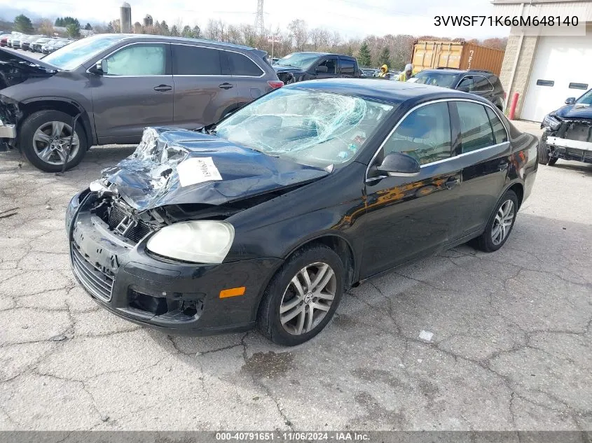 2006 Volkswagen Jetta 2.5 VIN: 3VWSF71K66M648140 Lot: 40791651