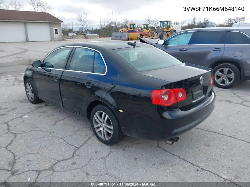 2006 Volkswagen Jetta 2.5 VIN: 3VWSF71K66M648140 Lot: 40791651