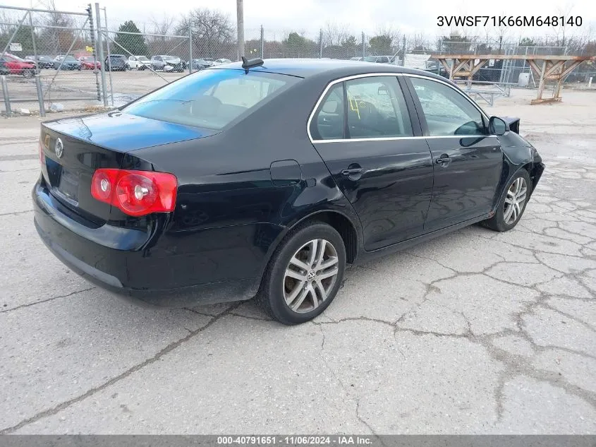 2006 Volkswagen Jetta 2.5 VIN: 3VWSF71K66M648140 Lot: 40791651