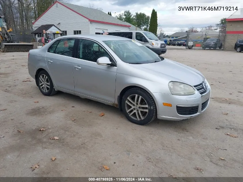 2006 Volkswagen Jetta Tdi VIN: 3VWRT71K46M719214 Lot: 40798925