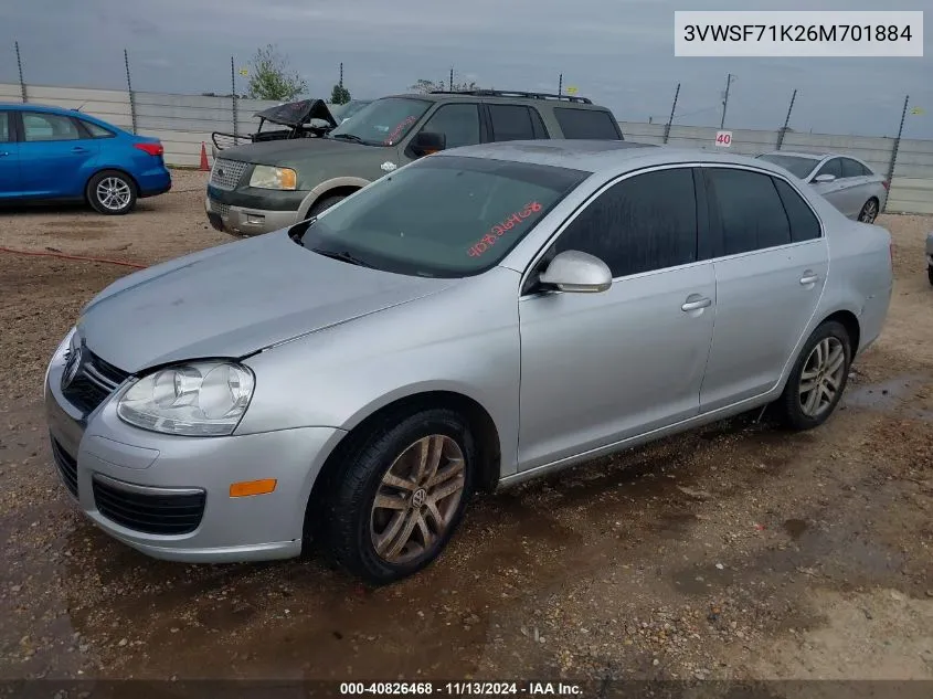 2006 Volkswagen Jetta 2.5 VIN: 3VWSF71K26M701884 Lot: 40826468