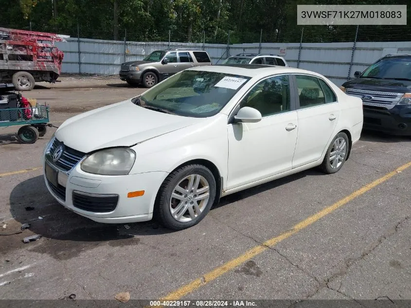 2007 Volkswagen Jetta 2.5 VIN: 3VWSF71K27M018083 Lot: 40229157