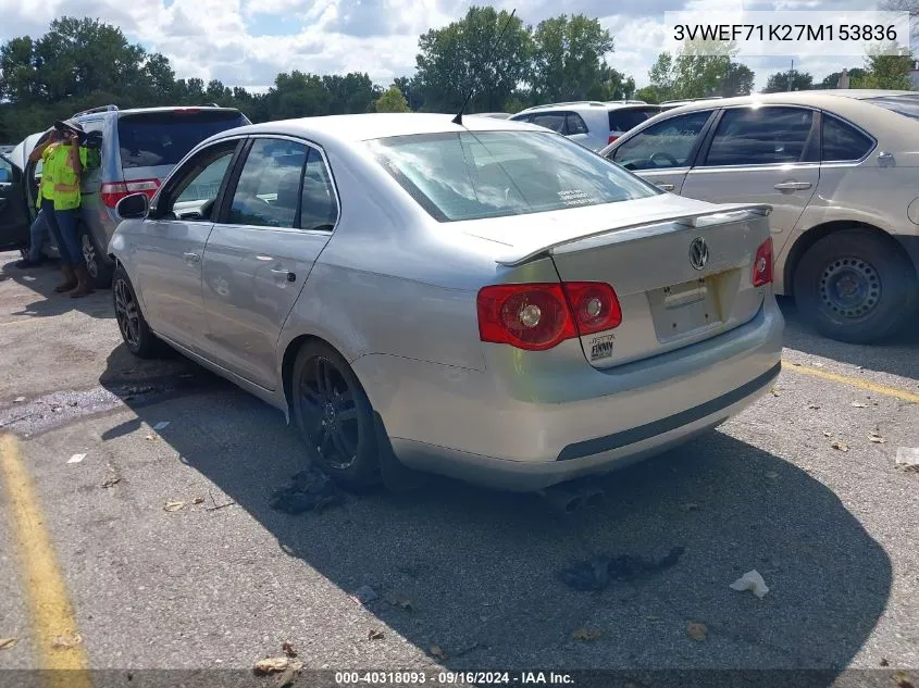 3VWEF71K27M153836 2007 Volkswagen Jetta Wolfsburg Edition