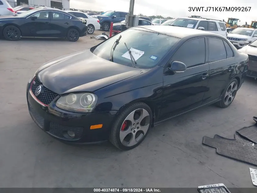 2007 Volkswagen Jetta Gli VIN: 3VWTJ71K67M099267 Lot: 40374874