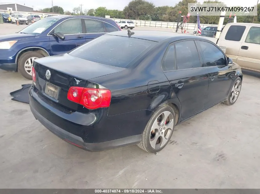 2007 Volkswagen Jetta Gli VIN: 3VWTJ71K67M099267 Lot: 40374874