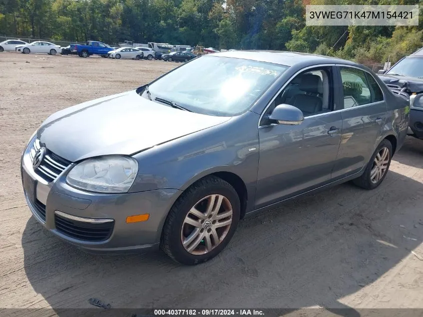 2007 Volkswagen Jetta Wolfsburg Edition VIN: 3VWEG71K47M154421 Lot: 40377182