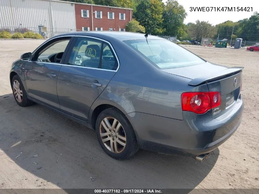 2007 Volkswagen Jetta Wolfsburg Edition VIN: 3VWEG71K47M154421 Lot: 40377182