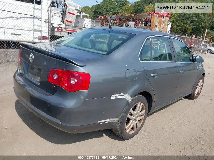 2007 Volkswagen Jetta Wolfsburg Edition VIN: 3VWEG71K47M154421 Lot: 40377182