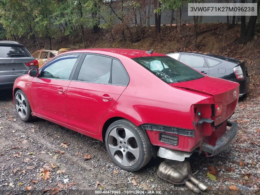 3VWGF71K27M096238 2007 Volkswagen Jetta