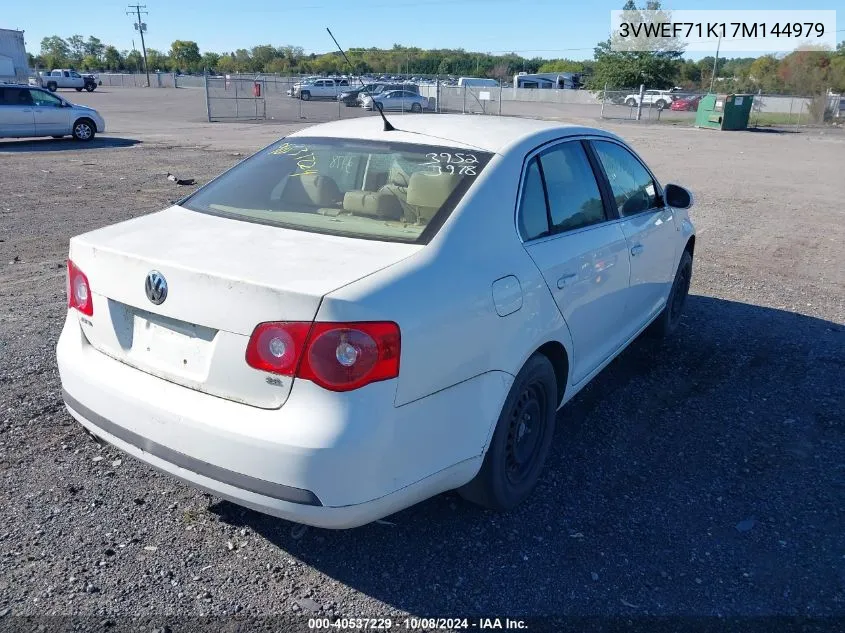 2007 Volkswagen Jetta Wolfsburg Edition VIN: 3VWEF71K17M144979 Lot: 40537229