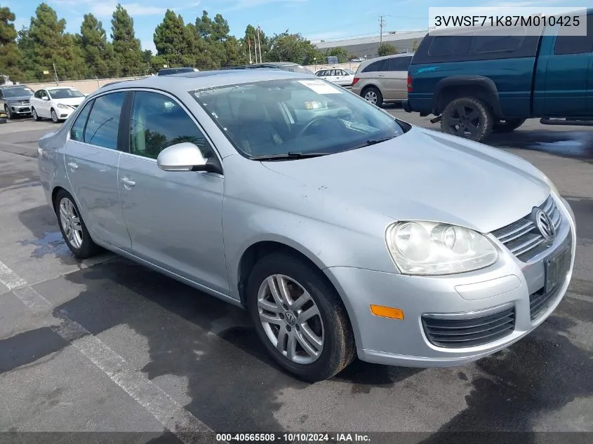 2007 Volkswagen Jetta 2.5 VIN: 3VWSF71K87M010425 Lot: 40565508