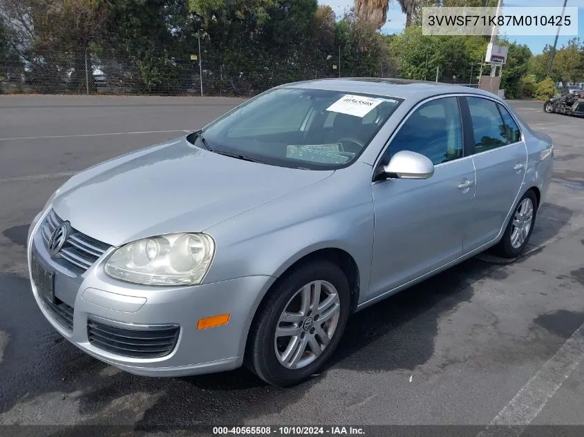 2007 Volkswagen Jetta 2.5 VIN: 3VWSF71K87M010425 Lot: 40565508