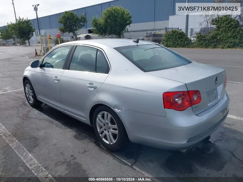 2007 Volkswagen Jetta 2.5 VIN: 3VWSF71K87M010425 Lot: 40565508