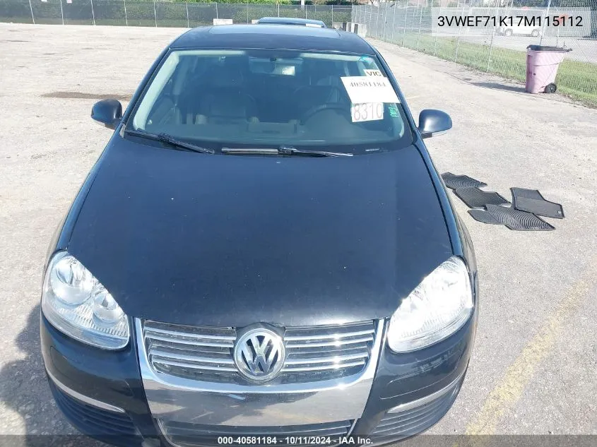 2007 Volkswagen Jetta Wolfsburg Edition VIN: 3VWEF71K17M115112 Lot: 40581184