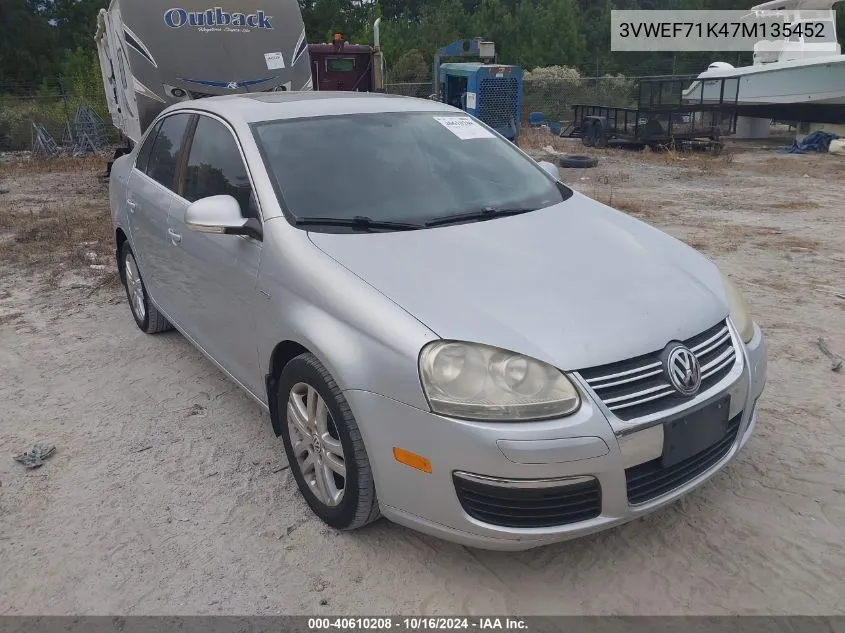 2007 Volkswagen Jetta Wolfsburg Edition VIN: 3VWEF71K47M135452 Lot: 40610208