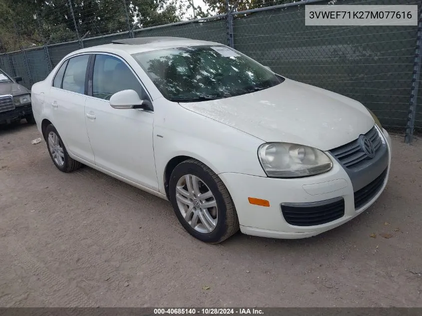 2007 Volkswagen Jetta Wolfsburg Edition VIN: 3VWEF71K27M077616 Lot: 40685140