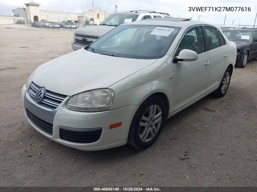 2007 Volkswagen Jetta Wolfsburg Edition VIN: 3VWEF71K27M077616 Lot: 40685140