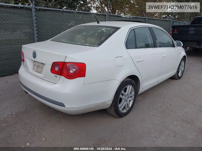 2007 Volkswagen Jetta Wolfsburg Edition VIN: 3VWEF71K27M077616 Lot: 40685140