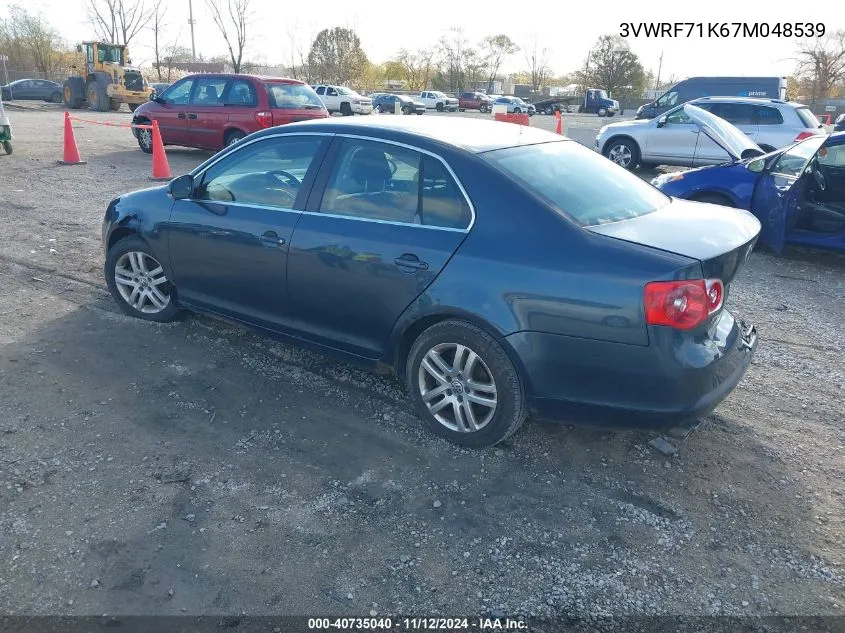 2007 Volkswagen Jetta 2.5 VIN: 3VWRF71K67M048539 Lot: 40735040