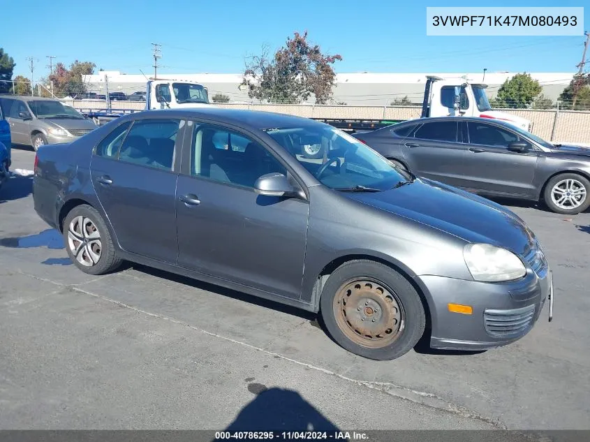 2007 Volkswagen Jetta 2.5 VIN: 3VWPF71K47M080493 Lot: 40786295