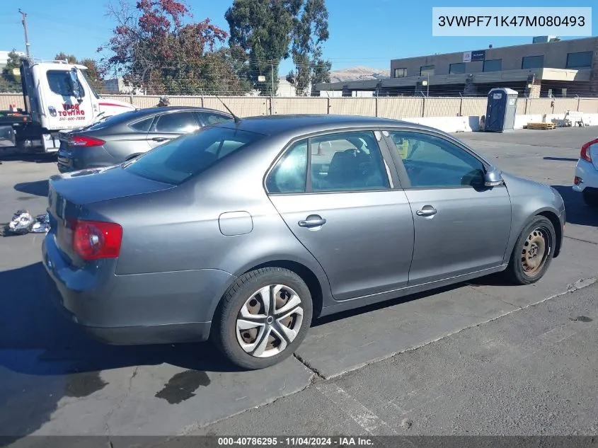 2007 Volkswagen Jetta 2.5 VIN: 3VWPF71K47M080493 Lot: 40786295