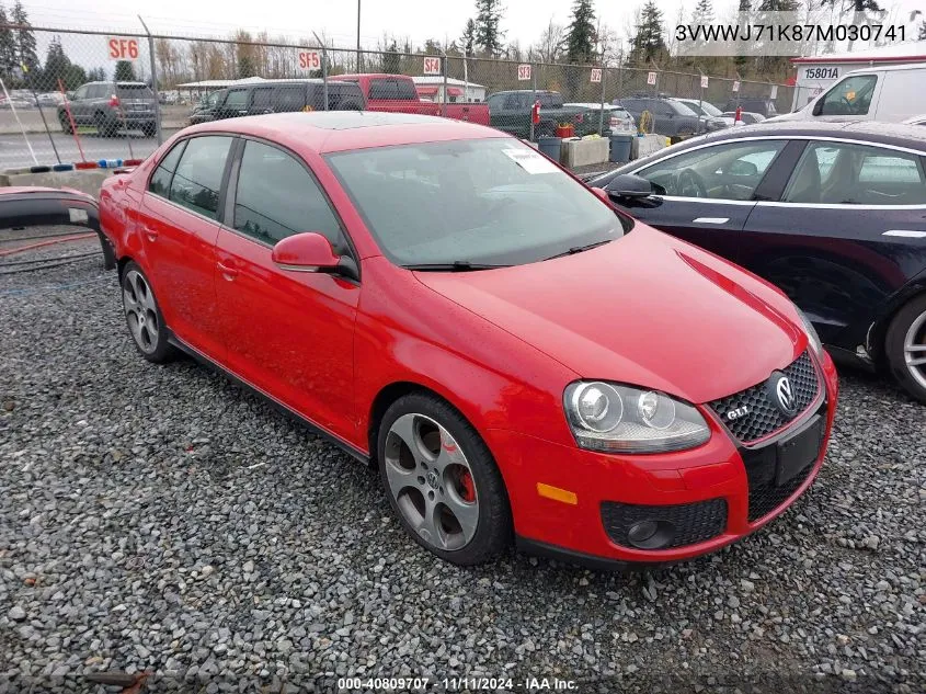 2007 Volkswagen Jetta Gli VIN: 3VWWJ71K87M030741 Lot: 40809707