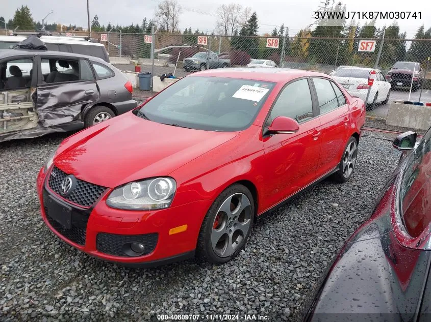 2007 Volkswagen Jetta Gli VIN: 3VWWJ71K87M030741 Lot: 40809707