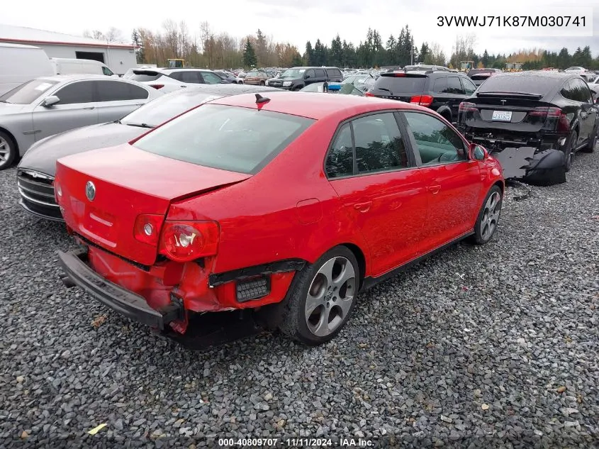 2007 Volkswagen Jetta Gli VIN: 3VWWJ71K87M030741 Lot: 40809707