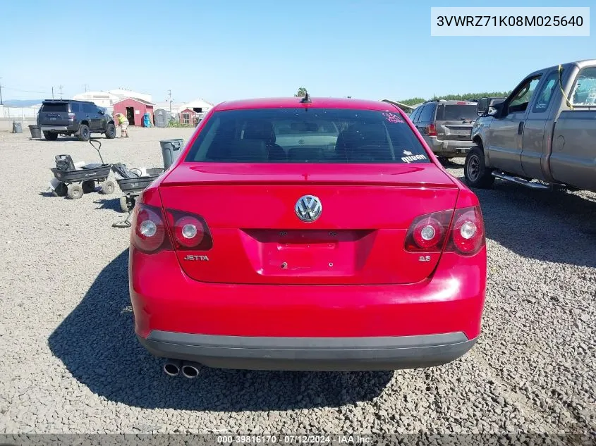 3VWRZ71K08M025640 2008 Volkswagen Jetta Se/Sel