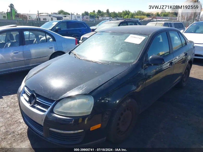 3VWJZ71K08M192559 2008 Volkswagen Jetta S